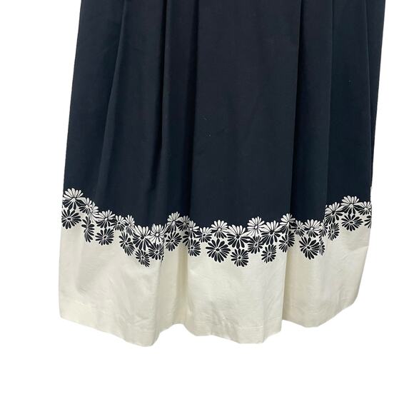 NWT Talbots Pleated Sleeveless Floral Fit & Flare Dress Cream Black Womens 2 - Picture 3 of 7